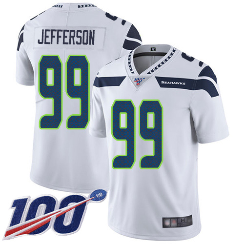 Seattle Seahawks Limited White Men Quinton Jefferson Road Jersey NFL Football #99 100th Season Vapor Untouchable->seattle seahawks->NFL Jersey